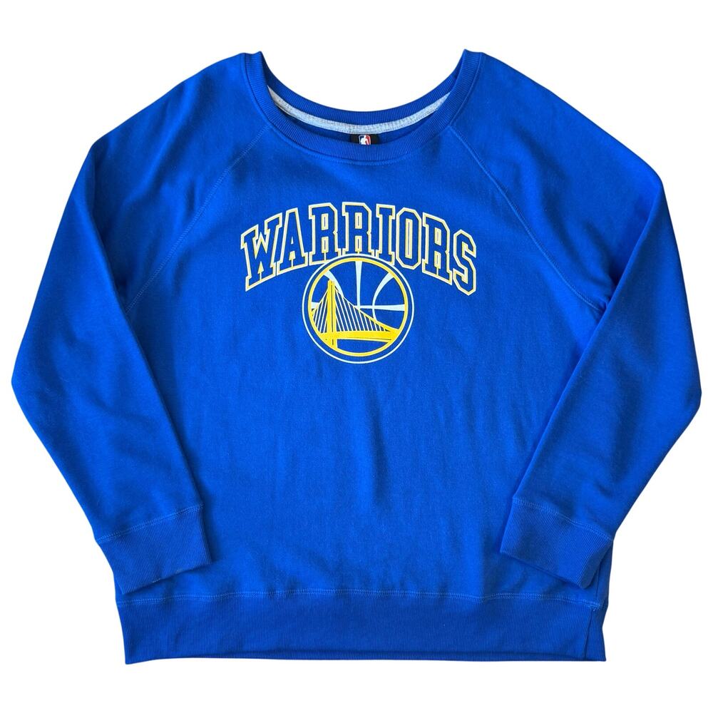 Golden State Warriors Sweatshirt Boatneck Fleece NBA Basketball Blue Unisex XL